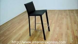 InteriorExpress Crawford Brown Leather Counter Height 24 Bar Stool