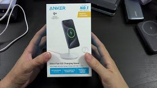 Anker MagGo MagSafe-Compatible Wireless Charger Stand, 15W, Qi2 Certified 360° Rotation Charger