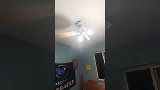 Dangerous ceiling fan situation Part 4!  #ceilingfan #electricity #dangerous #shorts