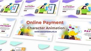 Online Payment Landing Page After Effects Templates | Illustration Character Animation Set