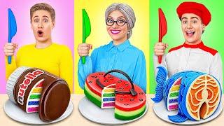 Me vs Grandma Cooking Challenge | Cake vs Real Food Challenge by Multi DO Joy