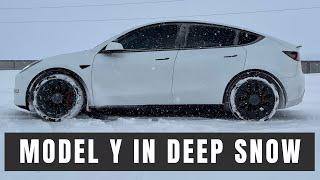 Tesla Snow Test: Can A Tesla Model Y Performance Drive In The Snow? POV Drive And Review