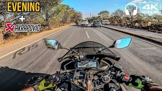 Feel the Power Akrapovic R9 Exhaust & Insane Rev Matching Sounds  | R15 V3 Evening Ride || #r15v3