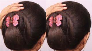 Everyday! Small Clutcher Hairstyle For Ladies | 1 Minute Hairstyle Without Bun | Juda Kaise Banaye 