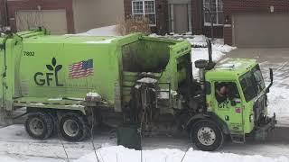 Garbage trucks in the snow - the GFL Garbage guys are at it again, doing a great job!