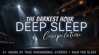 4+ Hours of TRUE Scary Stories + rain for sleep  black screen, no midroll ads, just stories