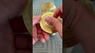 Large brass multi-ring multi-bearing high-precision compass ornament, 8 cm in diameter, 1.8