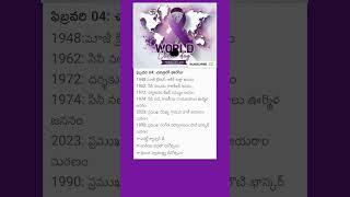 Feb4thచరిత్రలోఈరోజు"వరల్డ్ క్యాన్సర్ డే"#youtubeshorts#daily#update#shorts#viral#video#news#foryou