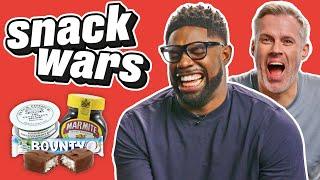 Micah Richards And Jamie Carragher Rate Food From England And The Rest Of Europe | Snack Wars