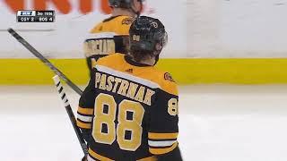 A pass from board of Tory Krug and goal Pastrnak