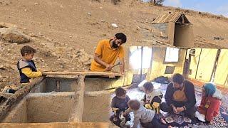 Completing the roof of the nomadic house: and completing the roof of the dogs and chickens