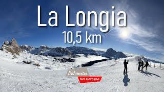 La Longia: lunghissima pista da sci di 10,5 km dal Seceda a Ortisei #dolomitisuperski #valgardena