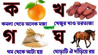 Bengali Banjanvarno | ক খ গ ঘ ঙ বাংলা ব্যঞ্জনবর্ণ | क ख ग घ च | Ka Kha Ga Gha | Assamese Bornomala