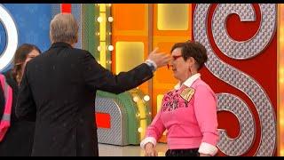 Drew Carey Accidentally Slaps a Contestant in the Face Nearly Knocking her Glasses Off