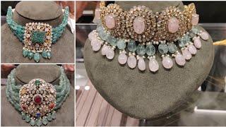 Latest Emarald Necklace designs with price/wedding necklace /gemstone necklace/Seethal jewellery