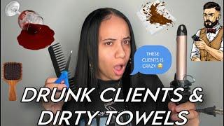 SALON JOB HORROR STORY EP 1 | DRUNK CLIENTS |DIRTY TOWELS | ALL WORK NO PAY ‼️