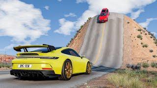 Cars vs Giant Bulge BeamNG Drive Challenge Ends in Total Destruction!