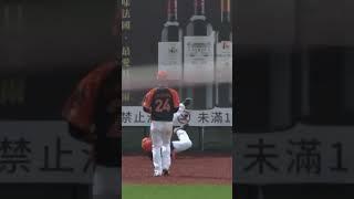 Lee Cheng-Ling with a Warning Track Web Gem