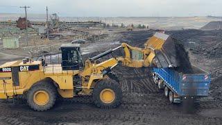 Caterpillar 992G Wheel Loader Loading Coal On Trucks With One Pass - Sotiriadis/Labrianidis Mining