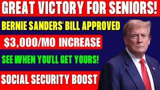 Sanders Bill Passes: $3,000 Monthly Social Security Increase - Check Your Payment Timeline Now!!