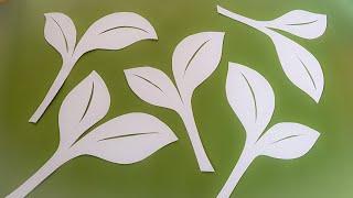 Two Ways Cut Paper Leaves Tutorial - Easy Paper Craft - Lana paper flowers