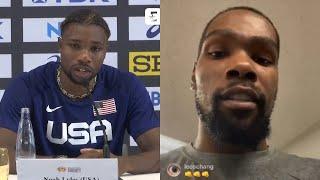 NBA Players react to Noah Lyles going off on NBA champs being called World Champs