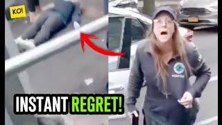 Woman Thinks She Can Fight A Man!