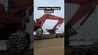 Hauling 120tonne of excavator! Hitachi EX1200 on deck headed to a jobsite in Northern Alberta