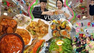 [유부김밥편] 음식들이 아주 착붙 먹방브이로그 (샌드위치, 탕수육, 유니짜장, 신락면, 굴짬뽕, 국물떡볶이, 페리카나 양념치킨, 물쫄면) MUKBANG VLOG