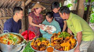 Vịt Nấu Giả Cầy Măng | Gia Đình Vui Mừng Chào Đón Con Gái Sau Khi Sinh Cháu Ngoại Về || New member
