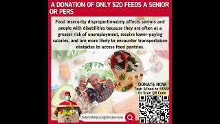 A Small $20 Donation will Feed A Hungry Senior Or Disabled Person In Need for a week