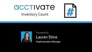 Acctivate Inventory Count