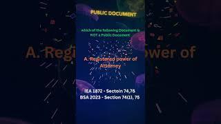 Public Document in Law Explained | AIBE MCQ's | Section 74 IEA 1872 | Section 74(1) BSA 2023