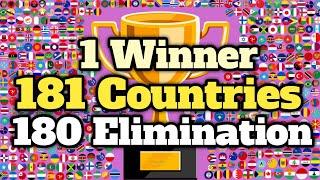 181 Countries & 180 Elimination Marble Race Tournament in Algodoo - World Marble Race