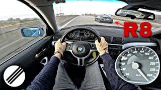 BMW E46 330i Kompressor SK+ by Infinitas Top Speed Drive on German Autobahn 