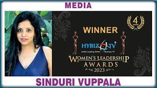 Sinduri Vuppala Media Category Winner | Hybiz Tv Women's Leadership Awards 2023 | HybizTv