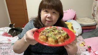 【56歳おでぶ】トライアルの冷凍たこ焼き食べるよーライブ