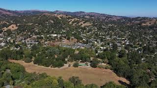 Vacant Lot For-Sale in Fairfax, CA in Marin County.  Aerial video.