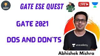 GATE 2021 - Dos And Don'ts | GATE/ESE 2021 | Abhishek Sir