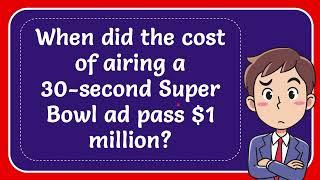 When did the cost of airing a 30-second Super Bowl ad pass $1 million?