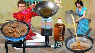 Used Oil Burner Stove DIY Waste Cooking Oil Stove Hindi Kahani Hindi Moral Stories New Comedy Video