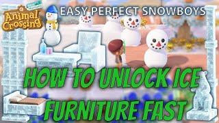 HOW TO GET THE ICE FURNITURE IN NEW HORIZONS! Easy trick for making Snowboys!