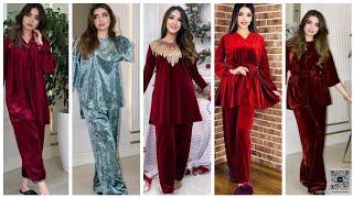 New stylish short velvet party girls clothes fashion 2025جذابترین لباسهای مخمل دامن کوتاه