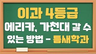 이과 4등급 에리카, 가천대 갈 수 있는 방법 - 틈새학과