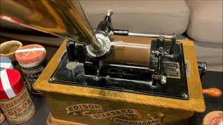 An Early Edison Wax Cylinder Phonograph Home Recording