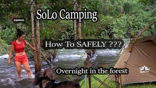 Alone Girl Camping In The Forest - Relaxing In Tent With Natural Sounds - Sophia Adventures