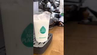 아이스 카페라떼 만들기 Making ice cafe latte with ecoffe