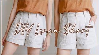 DIY High Waisted Linen Short | How To Make A Short For Summer