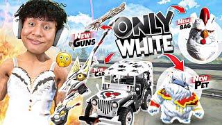 Free Fire But Only white in Snow  Map Challenge with Lady Boy Bundle  Tonde Gamer