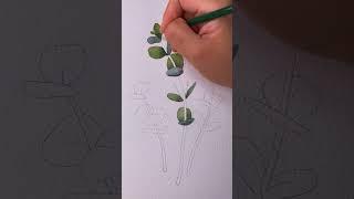 Leaf Art Floral |Art Ideas | Ayesha Nazneen |Art work #shorts #youtubeshorts #art #trending #floral